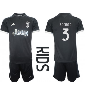 Juventus Gleison Bremer #3 Tercera Equipación Niños 2023-24 Manga Corta (+ Pantalones cortos)